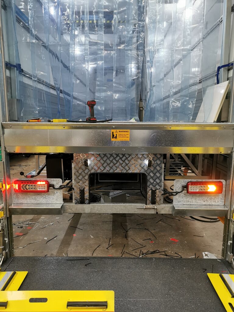 Rear commercial vehicle lighting and warning equipment installation